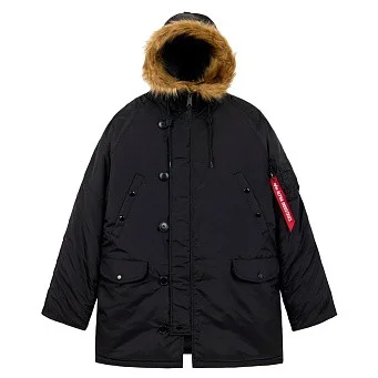 Мужская куртка парка Alpha Industries N-3B Logo Oxford Parka Black